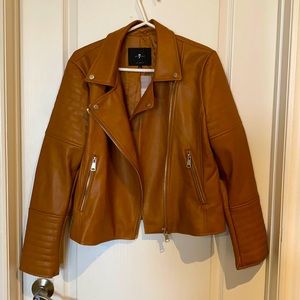 7 for all mankind pleather biker jacket